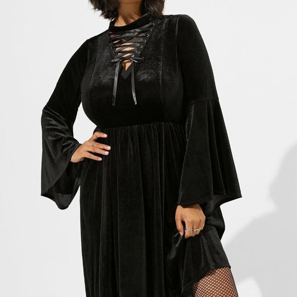 ❤️NWT VINTAGE TORRID WITCH HALLOWEEN COSTUME DRESS LACE UP - HANKY HEM PLUS SIZE - Picture 7 of 11
